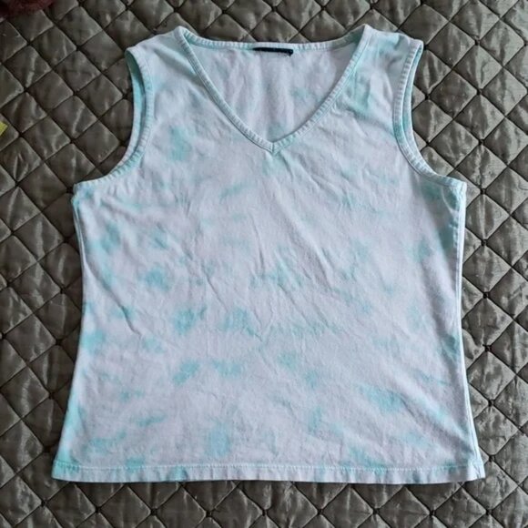 vintage Tops - TWO ITEMS Cute tie dyed tank top & Fashion necklace with spirals and crystals